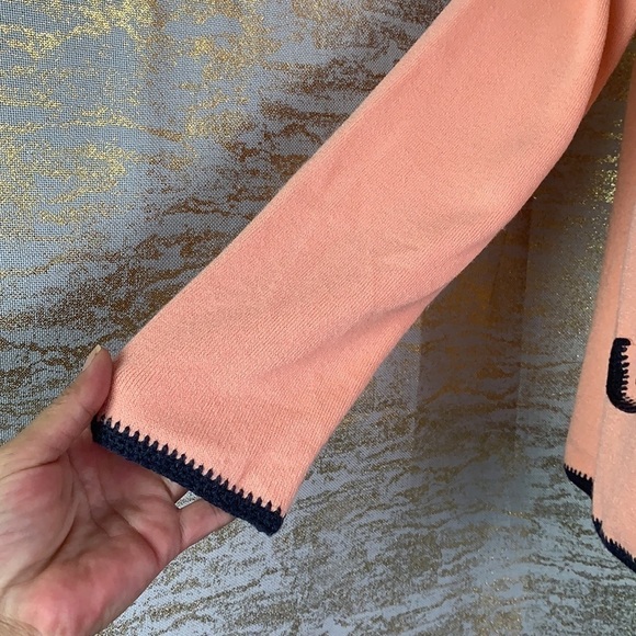 Anne Klein blush pink/orange knitted open cardigan/sweater - Picture 6 of 11